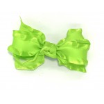 Green (Key Lime) Double Ruffle Bow - 3 Inch